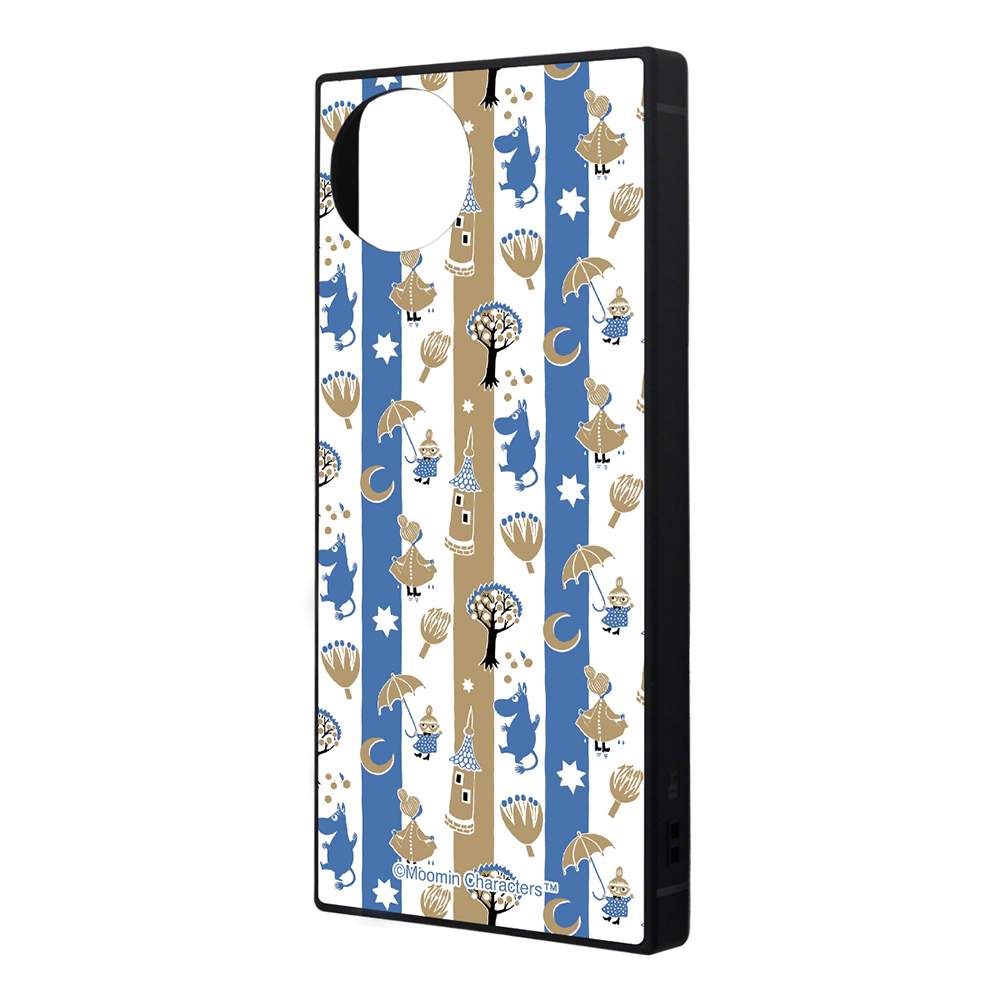 AQUOS wish4 ムーミン / KAKU 衝撃吸収 バンパー スクエア ハイブリッドケース  / ムーミン80周年_Stripes2